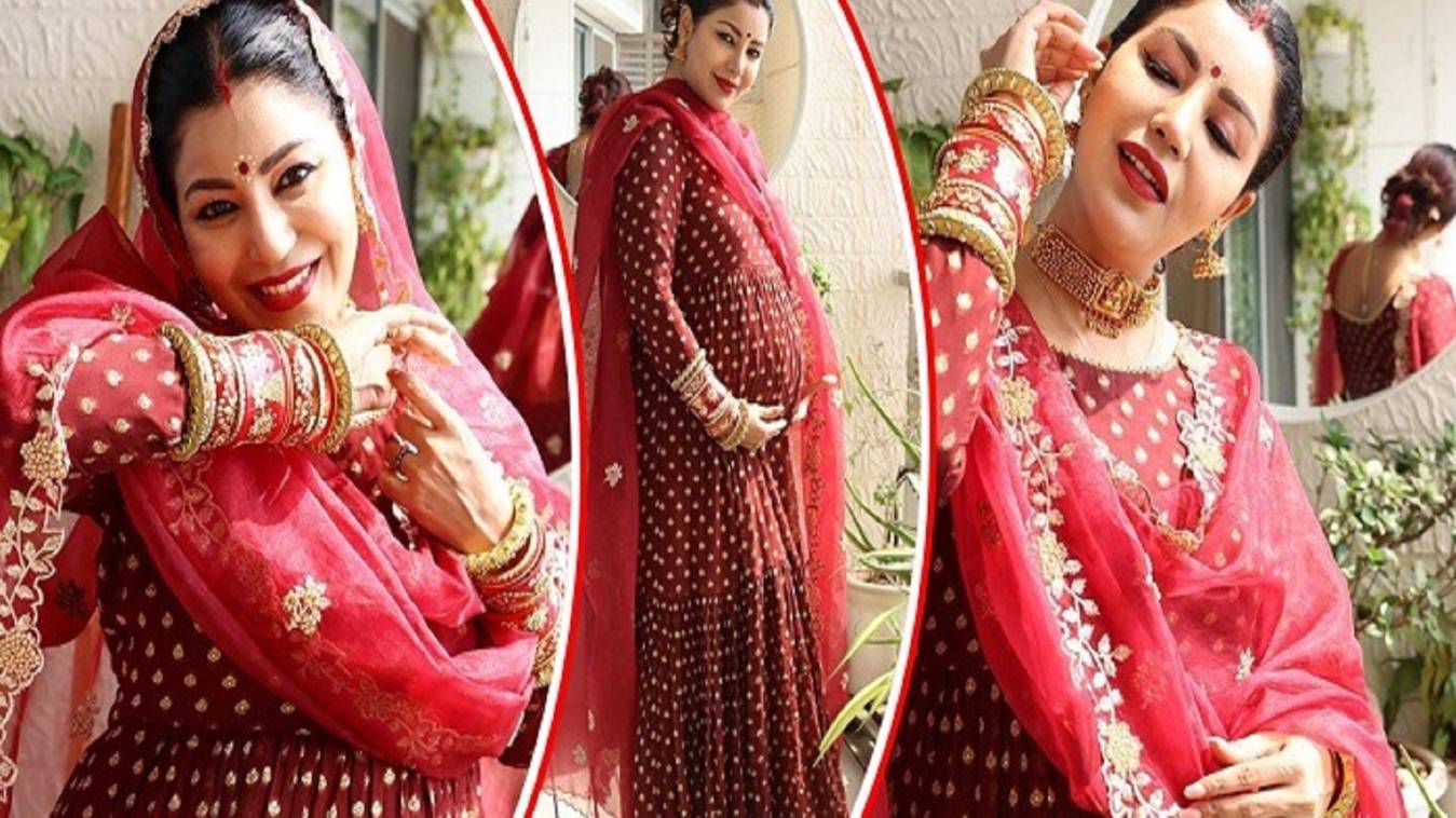 देबिना बनर्जी की हुई गोद भराई, अनारकली ड्रेस में वायरल हुआ बंगाली लुक