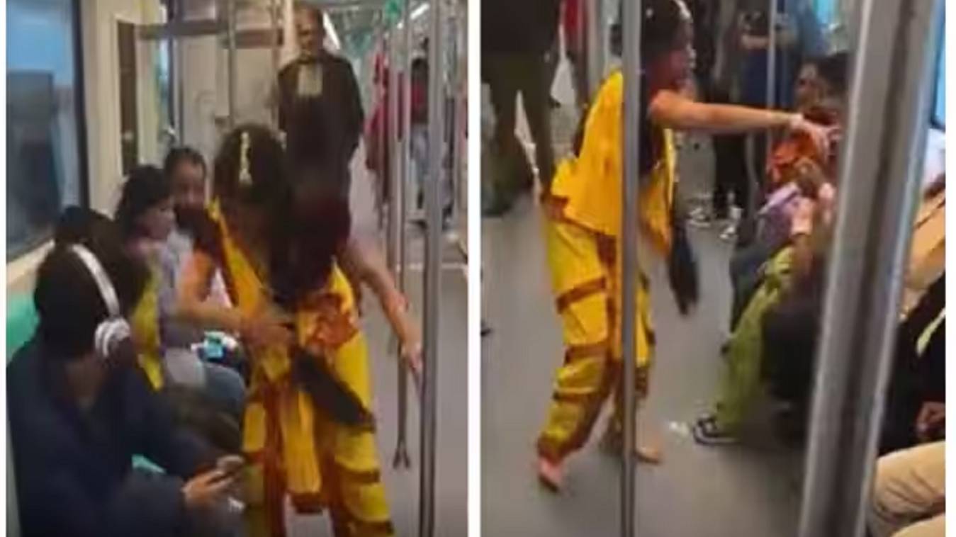 मेट्रो में अचानक आ गई 'भूल-भुलैया वाली मंजुलिका', यात्रियों को डराया