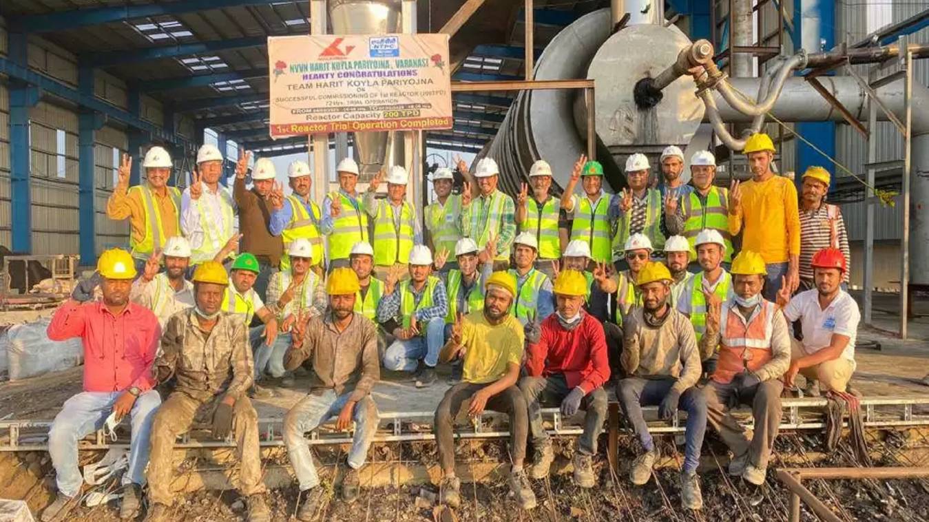 वाराणसी में रमना प्लांट का ट्रायल सफल,  200 टन घरेलू कचरे से बना 70 टन कोयला