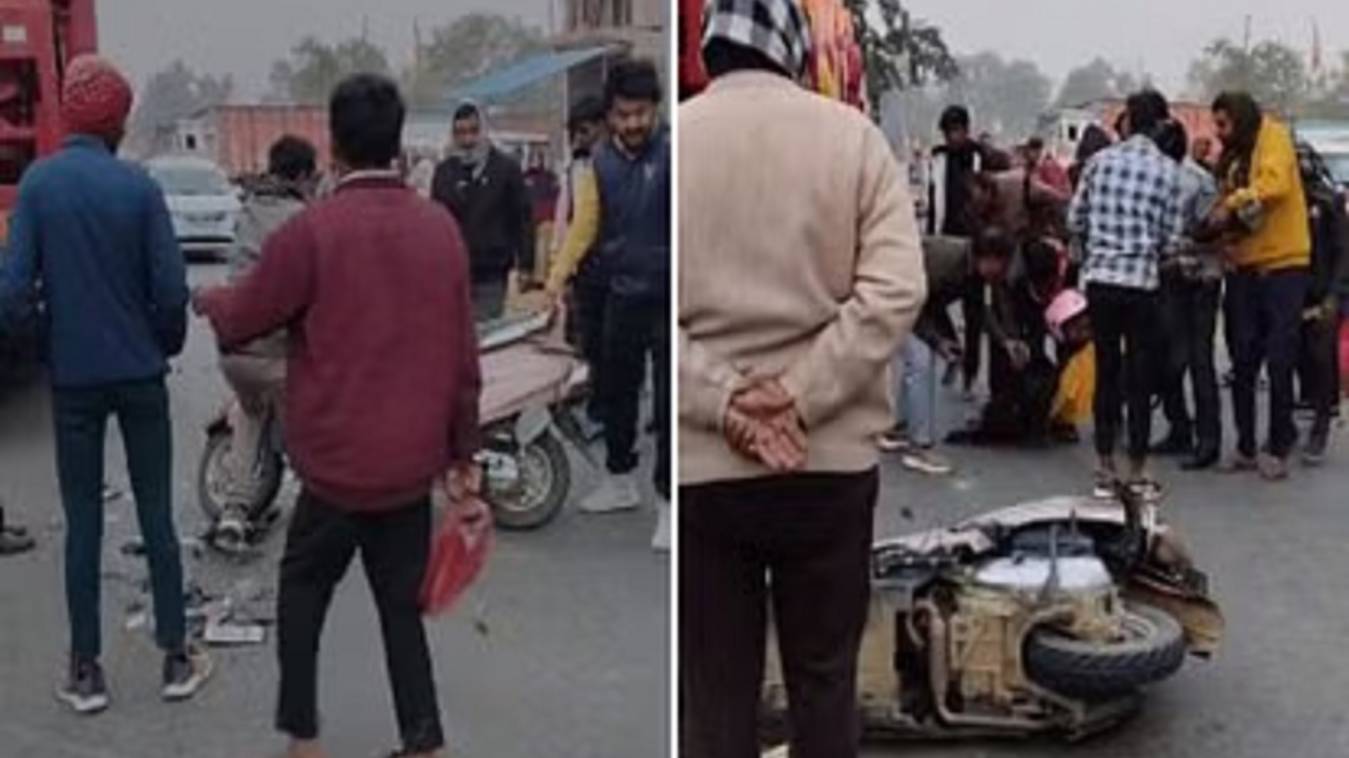 ट्रेलर के पहिए में फंसा युवक, चिथड़े देख उड़े होश