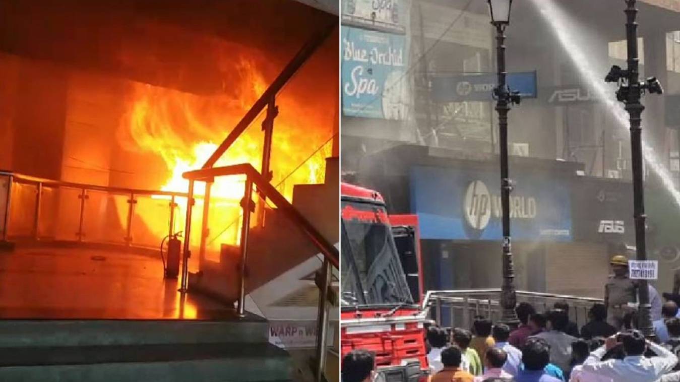 नोएडा सेक्टर-18 की बिल्डिंग में लगी भयानक आग, पांच लोगों ने खिड़की तोड़कर 12 फीट से नीचे लगा दी छलांग, इलाके में मची अफरा-तफरी