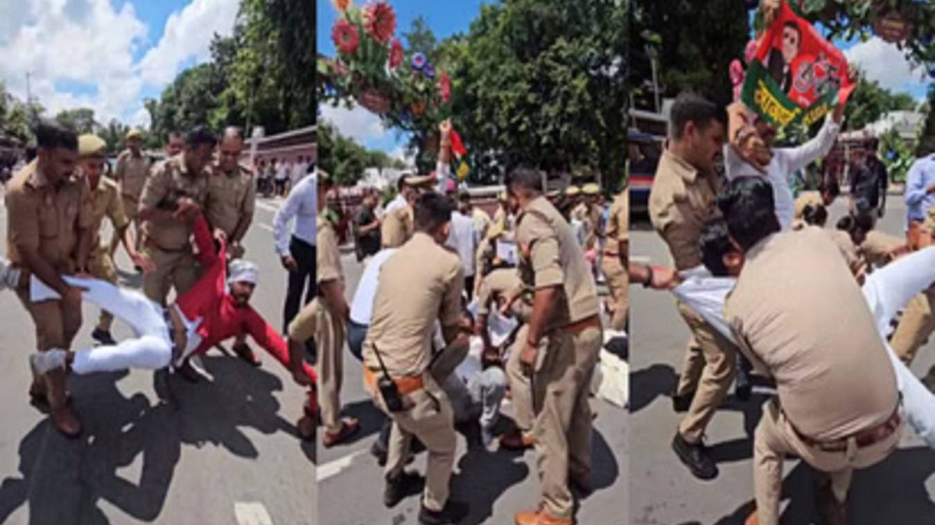 छात्रों पर लाठीचार्ज के विरोध में सड़कों पर उतरे सपाई, कई कार्यकर्ता हिरासत में, राजभवन के सामने किया प्रदर्शन