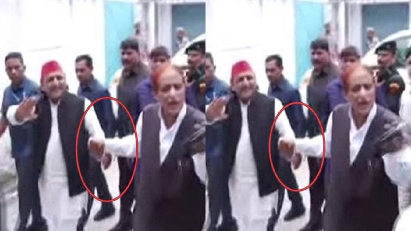 रामपुर में अखिलेश यादव और आजम खां की मुलाकात, एक-दूसरे के हाथ पकड़कर चले साथ