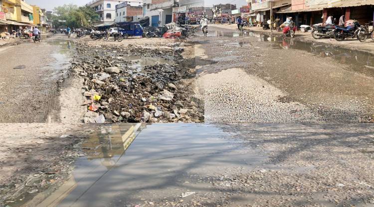 सड़क पर बह रहा नाले का पानी, कौन समझेगा आमजन की परेशानी