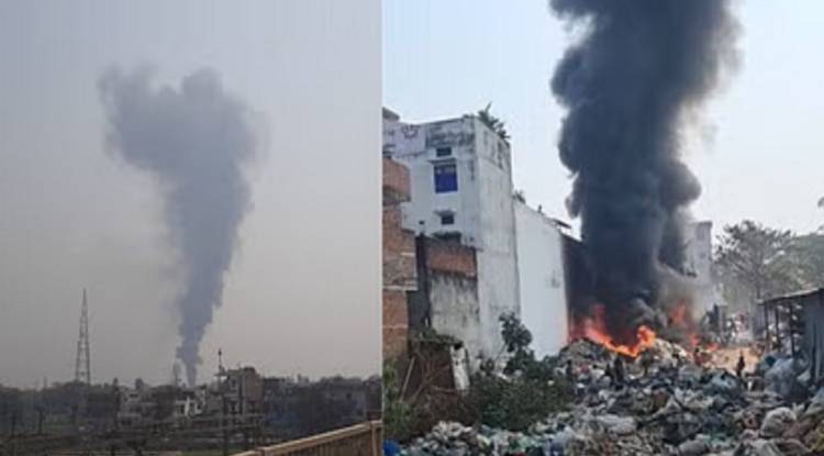 कबाड़ के गोदाम में लगी आग, फायर ब्रिगेड ने पाया काबू