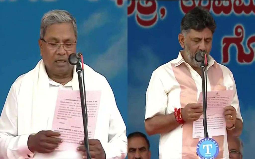 कर्नाटक में सिद्धारमैया ने CM और डीके शिवकुमार ने डिप्टी CM पद की ली शपथ, 8 विधायक बने मंत्री