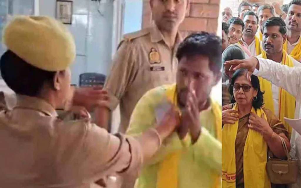 गाजीपुर में सुभासपा कार्यकर्ता और महिला कॉन्स्टेबल में भिड़ंत, थप्पड़ से मचा हंगामा