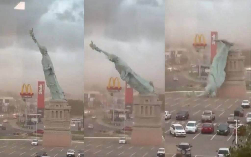 ब्राजील में कुदरत का कहर: तूफान में ढही 40 मीटर ऊंची स्टैच्यू ऑफ लिबर्टी